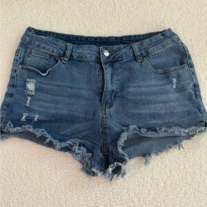 Blue denim shorts
